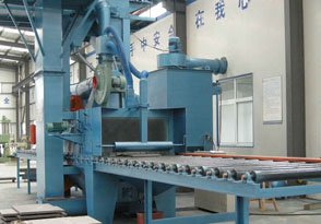 浙江丰辉机械通过式石材抛丸机作业现场